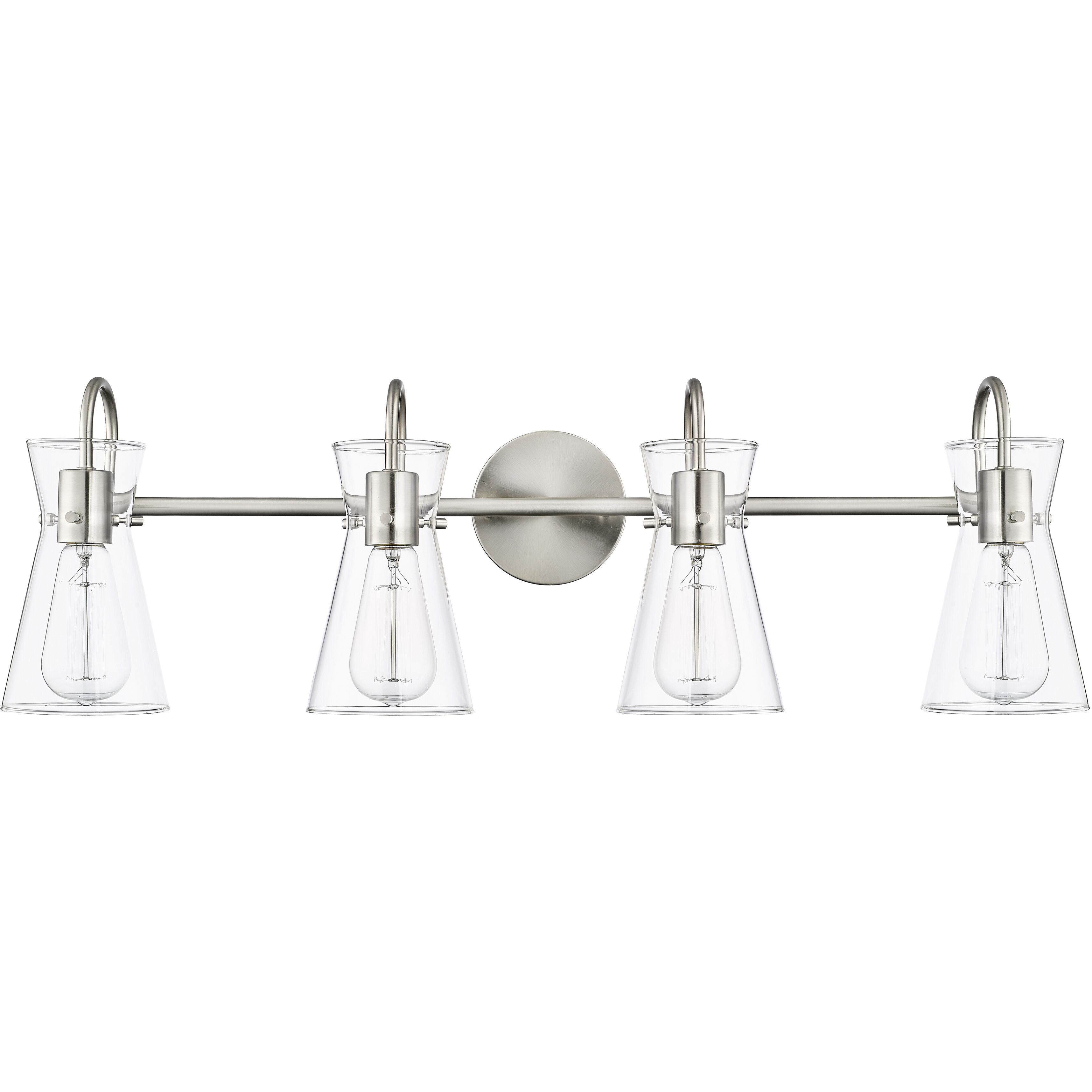 Camellia 4 Light 30.7 inch Brushed Nickel Bathroom Vanity Light Wall Light